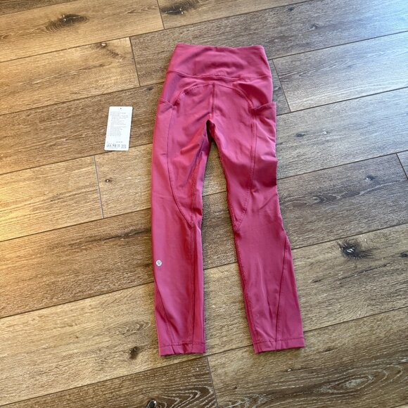 Lululemon All the Right Places HR Crop 23" Mulberry Wine Size 2 - Picture 8 of 11